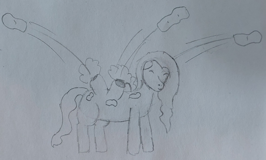 A Howitzer firing a volley of shells in all directions with a big smile on its face.