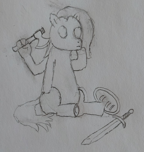 A Manipulator sitting ponderously with a variety of combat implements.