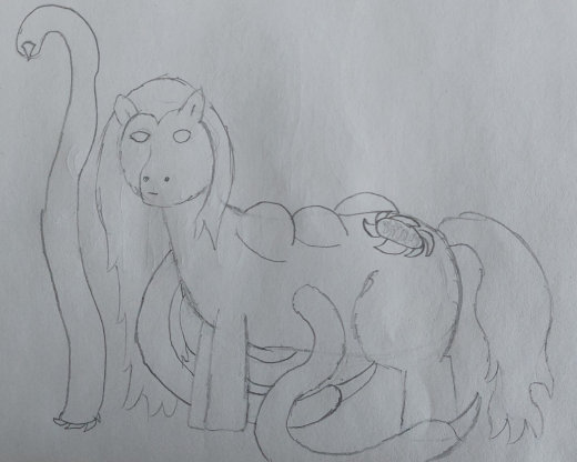 A Praetor standing with its tentacles brandished.