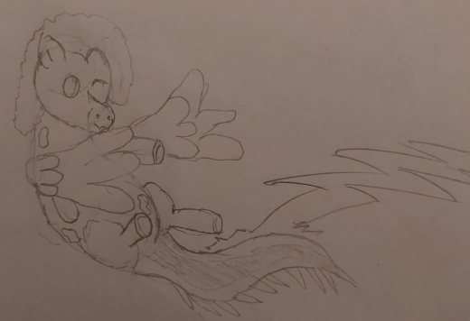 An Array points out of frame as it fires a bolt of lightning from its tail.