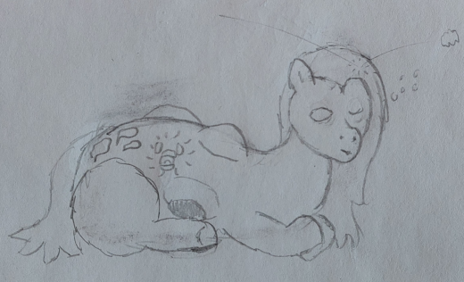 A Reconcilant stirs from its nap as it is struck with a crumpled mass.